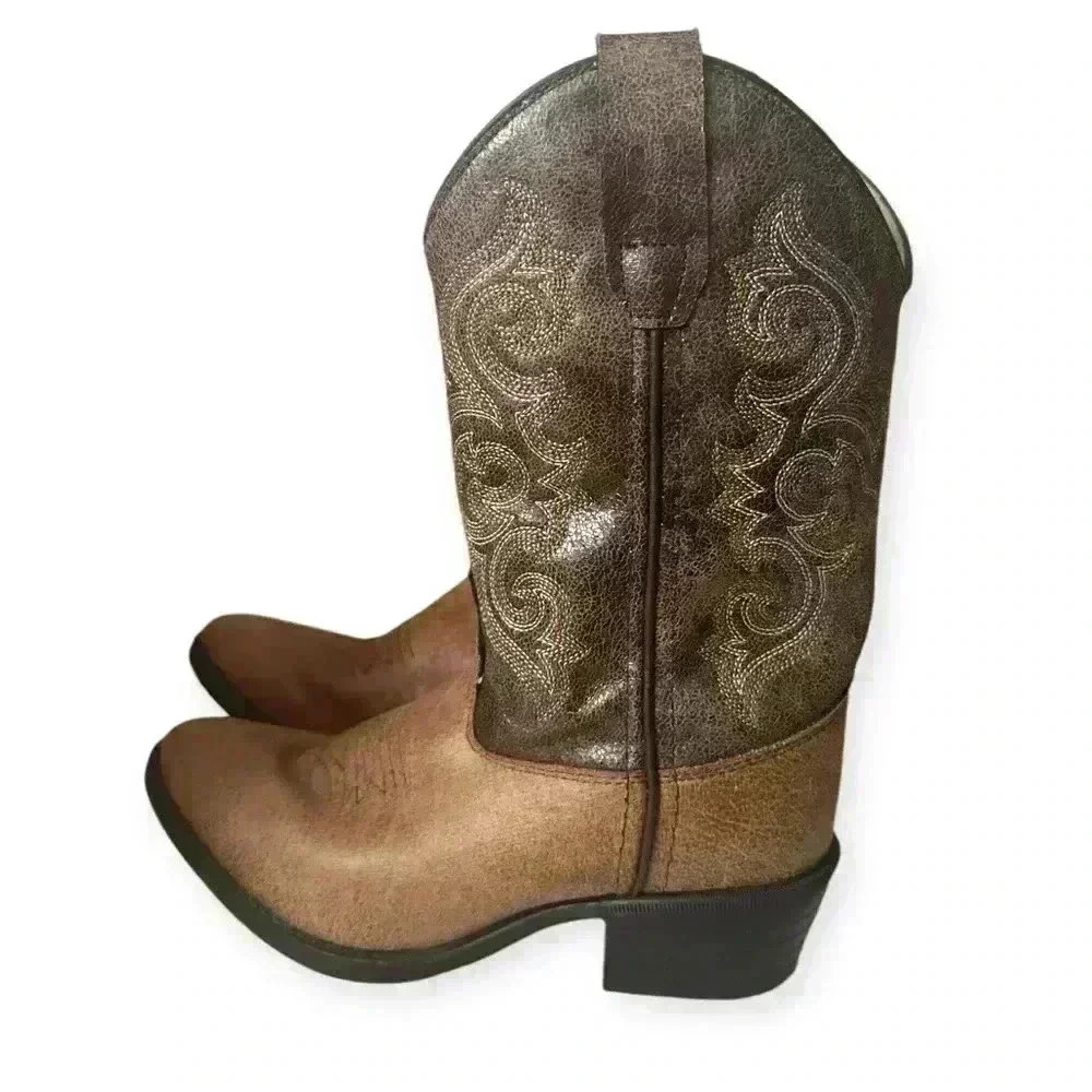 Old West Kids Boots Unisex-Child J Toe Vintage Little Kid Boots size 1.0 D - Picture 2 of 6